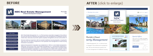 website redesign sample