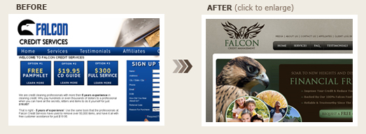 website redesign sample