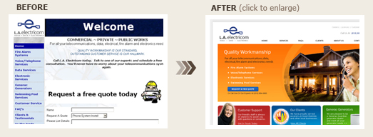 website redesign sample