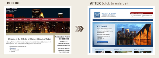 website redesign sample
