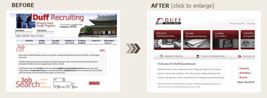 website redesign sample